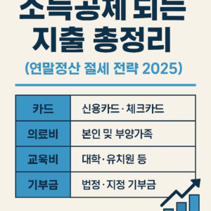소득공제 되는 지출 총정리 – 연말정산 절세 전략, 카드·의료비·교육비·기부금 항목 요약